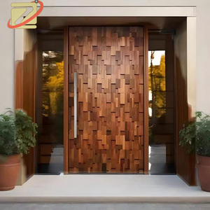 ZS Custom Modern Design Luxus Villa Haus Home Double Security Pivot Hurricane Impact Zertifizierte Eingangstüren - Product Image 4