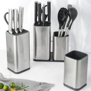 수조 캐비닛 서랍 칼 가위 홀더 용 프리미엄 스테인레스 스틸 다기능 주방 용품 보관 주최자 - Product Image 6