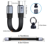Le câble USB C prend en charge le transfert de données 80Gbps, la charge rapide PD 240W, l'affichage vidéo 8K60Hz USB4.0 E-Marker Chip Keychain Design