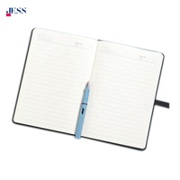 Offre Spéciale A5 ensemble de carnets de cartes de visite Logo personnalisé en cuir PU bloc-notes de réunion Style magnétique selle couture lin coffret cadeau