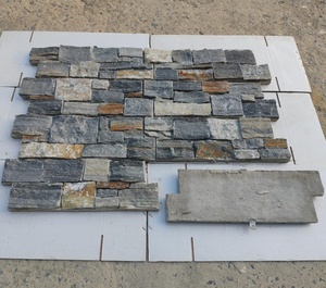 Revêtement mural extérieur décoratif moderne pour villa, en <span class=keywords><strong>ardoise</strong></span> bleue naturelle, pierre de culture, finition antique - Product Image 3