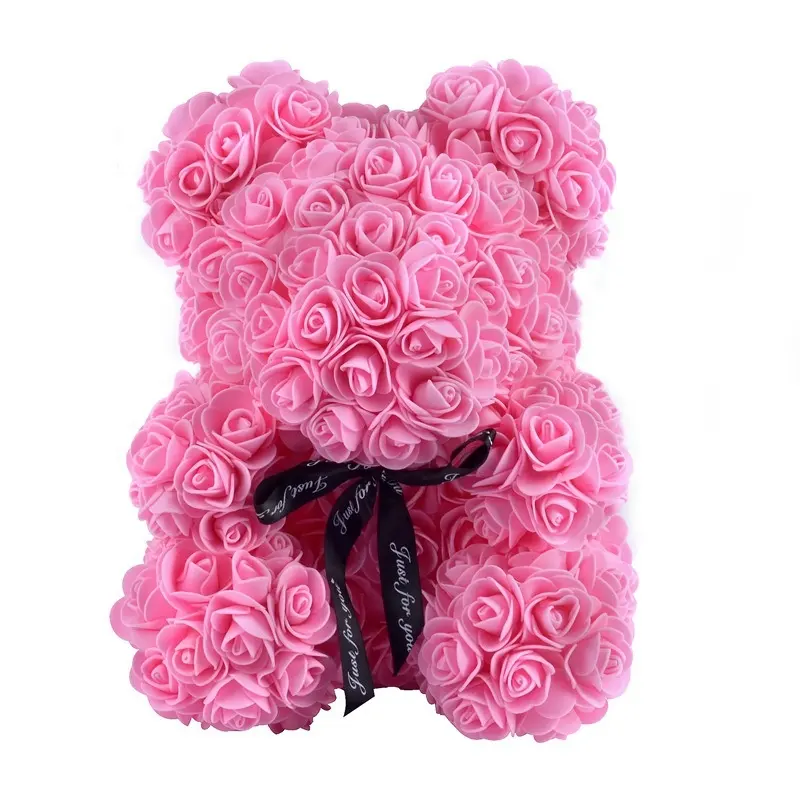 Dekorasi Hari Valentine Onesie Hadiah Hadiah Kotak Beruang Teddy Mawar Bunga untuk Pria 25Cm