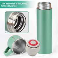Botol Termos Kopi -Vakum-Insulated Stainless Steel T, Botol Insulated 16oz dengan Cangkir untuk Minuman Panas & Dingin, Mug Perjalanan