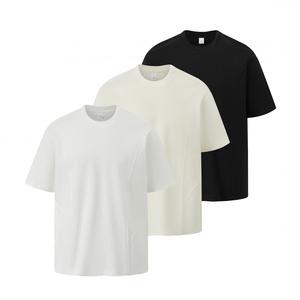 <b>Men's</b> Blank Knitted T-<b>Shirt</b> Short Sleeve O-Neck Regular <b>Fit</b> Solid Color Casual Cotton Tee - Product Image 1