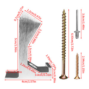 Kit d'insonorisation en alliage d'aluminium 4cm x 5cm Argent pour l'installation de panneaux en bois avec option vis et clou - Product Image 1