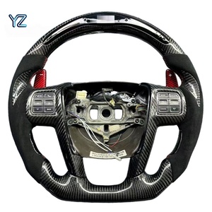 Volant de direction en cuir et fibre de carbone véritable, style course, personnalisé, pour Chrysler 300 RT SRT 2012-2014, pièces automobiles, accessoires de <span class=keywords><strong>voiture</strong></span>, YZ - Product Image 1