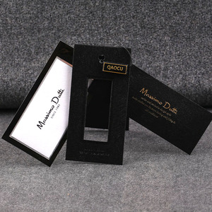 Thẻ Giấy In Logo Tùy Chỉnh Debossed Màu Đen Sang Trọng Thân Thiện Với Môi Trường Thẻ Giấy Treo Xoay Được In Bằng Vải - Product Image 3