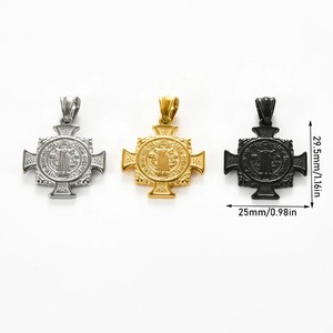 Colgante de Cruz con Medalla de San Benito Vintage de Acero Inoxidable para Hombre y Mujer, Amuleto de Oración de San Benito, Joyería - Product Image 5