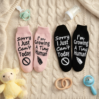 Chaussettes mignonnes pour jeunes mamans, chaussettes de grossesse antidérapantes en coton imprimé pour la fête des mères et les baby showers