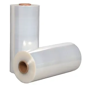 Paquete de plástico LLDPE máquina de mano Jumbo película elástica adhesivo color transparente película de paleta rollos de envoltura elástica