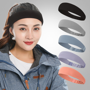 Women's Solid Color Ice Silk <b>Headband</b> Breathable Sweat-Wicking Running Outdoor <b>Sports</b> Sweatband - Product Image 1