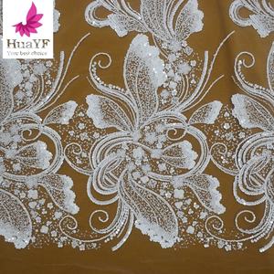 באיכות גבוהה טהור לבן חרוזים תחרה טול קריסטל פאייטים בד לבן חתונה שמלות 2023 עבור כלות HY1691 - Product Image 2