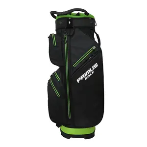 PRIMUS高尔夫绿色/黑色14分隔件来样定做新奇尼龙高尔夫球袋定制高尔夫球车袋