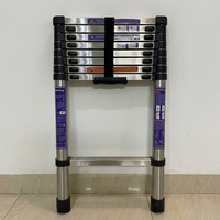 Échelles télescopiques industrielles en aluminium SURESTEP, design traditionnel EN131, capacité de charge 150 kg, 12 marches, compactes pour appartement et entrepôt