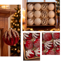 Offre Spéciale – Ensemble de Boules de Noël Personnalisées en Velours Floqué Peintes, Pendentifs DIY à Suspendre pour Arbre de Noël, Vente en Gros, Décoration Maison