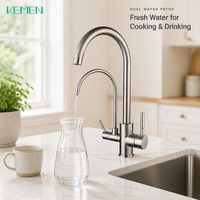 Robinet de cuisine professionnel OEM style hôtelier à double poignée, monotrou, avec filtre purificateur d'eau anti-plomb