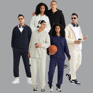 Sudadera con capucha personalizada de gran tamaño 330gsm Color sólido Peso pesado Hombro caído Cremallera - Product Image 5