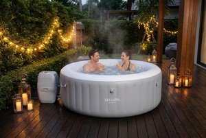 Bestway 60037 Lay-Z-Spa St. Lucia AirJet, bain à remous gonflable, 2-3 personnes, 1,70 m x 66 cm, PVC plastique avec couvercle - Product Image 3