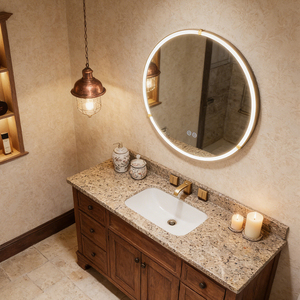 Specchio da Bagno LED Dimmerabile a Tre Colori con Illuminazione Frontale, Specchio Intelligente con Schermo Touch, Cornice in Acrilico, Specchio LED per Bagno - Product Image 3