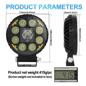 Vente en gros de nouveaux projecteurs LED ronds de 4 pouces pour motos, voitures et camions, design loup - Product Image 5
