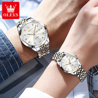 Montre-bracelet OLEVS 9931 personnalisée OEM de luxe en acier inoxydable, classique, pour homme, femme, couple, montres à quartz