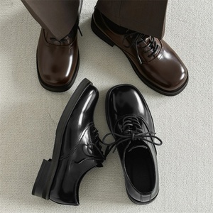 Nouvelles Chaussures d'Automne pour Hommes 2025 à Bout Carré, Lacets, Imperméables, Finition Brillante, Design de Luxe - Product Image 6