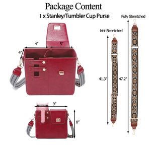 Purse Cup Holder Tumbler Purse Outdoor Crossbody Water Bottle Bag with Strap for Women with Water Bottle Pocket - Product Image 3