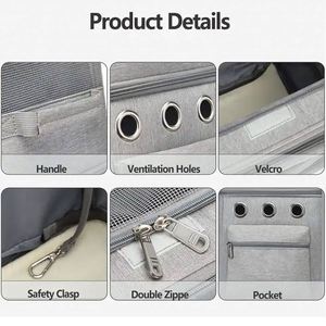 Free Sample Double Layer Cat Dog Carrying Bag Pet Trolley <b>Backpack</b> Portable Pet Rolling Carrier with <b>Wheels</b> Pets Travel Bags - Product Image 2