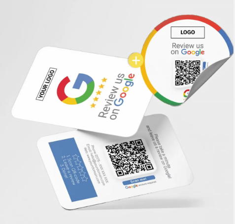 Custom Programmable QR Code RFID Business Card Epoxy Tags NFC Google Review Sticker