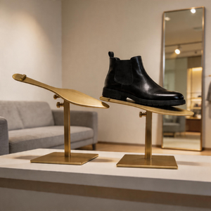 Exhibidor de Zapatos de Tacón Alto para Mujer, de Acero Inoxidable Grueso, con Altura e Inclinación Ajustables, para Tiendas Minoristas - Product Image 1