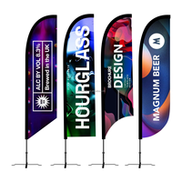 Drapeaux de plage personnalisables en polyester/aluminium avec base de sac d'eau, drapeaux promotionnels d'extérieur, bannières – Vente en gros