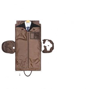 BSCI factory Custom Logo Vintage Travel <b>Overnight</b> <b>Bag</b> Suit Carry On Large Foldable Mens Leather Garment <b>Bag</b> Convertible Garment - Product Image 3