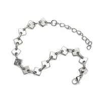 Poliertes Geometrisches Rhombus-Gliederarmband Verstellbares Tägliches Trendiges Edelstahl-Mode-Kettenarmband