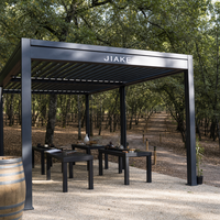 Pergola en aluminium Jiake 6063-T5 avec toit à lames motorisées pour vergers de truffes, jardins, patios, gazebos extérieurs, pavillons et terrasses