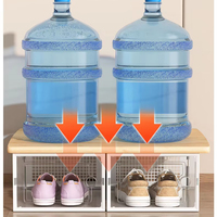 Boîte à chaussures transparente pour rangement domestique avec couvercle, en plastique épaissi, meuble à chaussures multicouche, étagère à chaussures empilable transparente