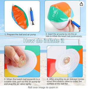 โรงงานขายส่งลูกบอลชายหาดพีวีซีขนาดเล็กสีสันสดใสแบบพองลมเองได้ตามสั่ง - Product Image 2