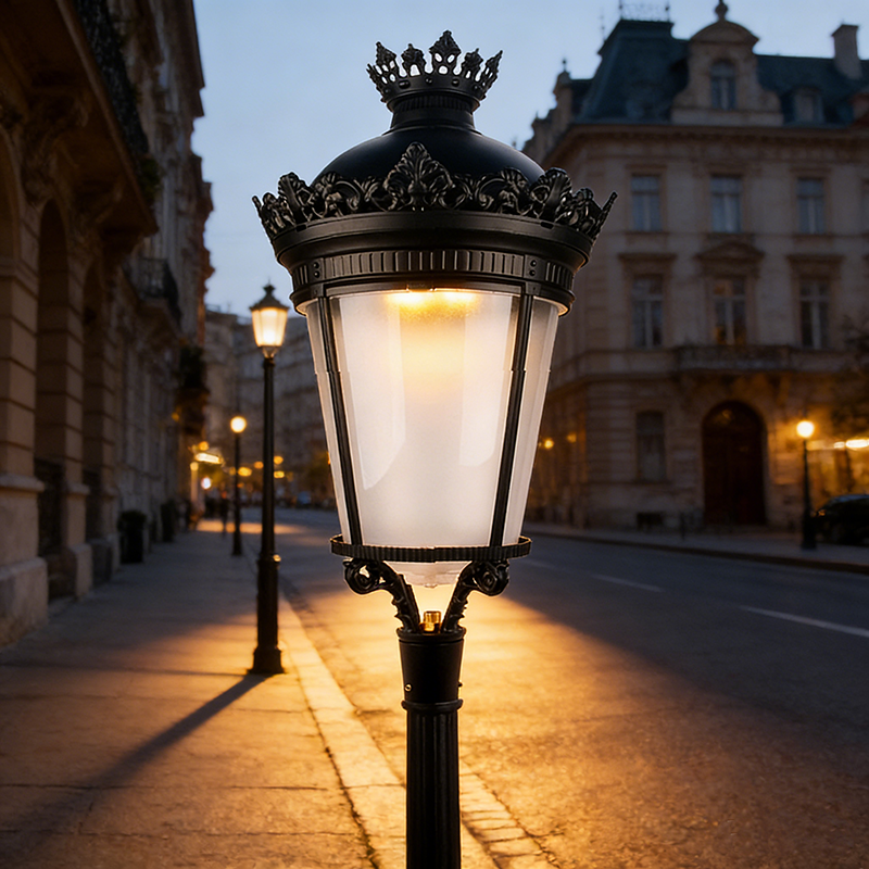 Urban Decorative Palacio LED Light Garden Light IP66 Rated LED Post Top Light for Residential Vintage Palace Style Street Light