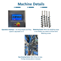 Machine de remplissage semi-automatique à écran tactile en acier inoxydable de 20-5000g pour aliments, sel, sucre, épices, poudre de protéines, en conserve et en sachets