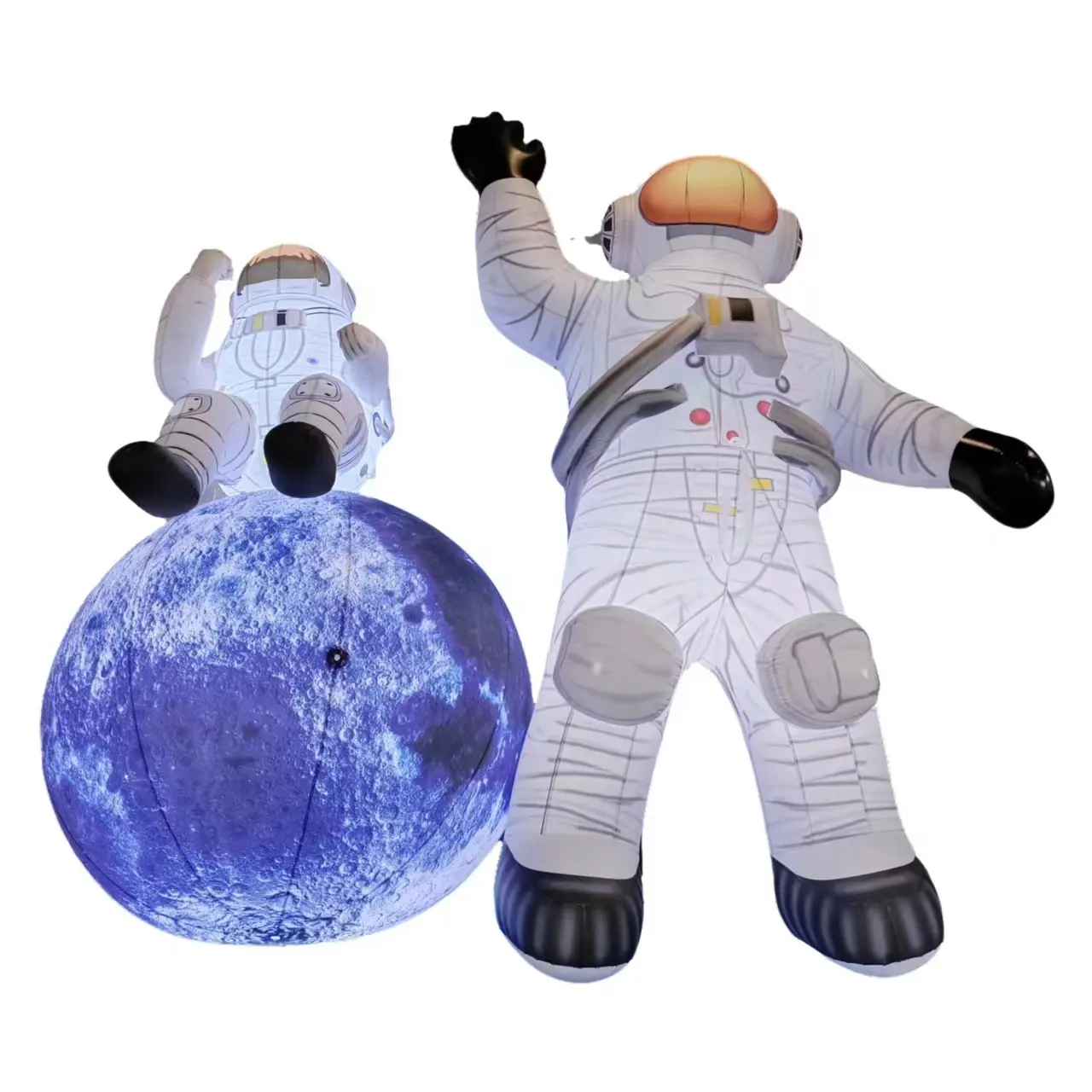 Astronauta gonfiabile personalizzato con decorazione esterna modello di pianeta con luci a LED