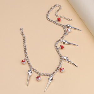 Collar de Perlas de Sangre con Colgantes Temáticos de Calaveras, Joyería Gótica para Fiestas, Origen Yiwu - Product Image 3