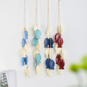 Mediterranean Style Wooden Fish <b>Wall</b> <b>Hanging</b> Multi Piece <b>Decor</b> Home Ornament - Product Image 1