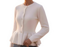 Großhandel Acryl Faux-Nerz-Samt Knopf-Cardigan Pullover Damen Herbst/Winter Dick Hochwertig Fischschwanz-Silhouette Elegant Neckholder
