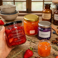 Bocaux en verre ronds réutilisables avec couvercle pour épices, miel, confiture, aliments, de 3oz, 4oz, 5oz, 7oz, 8oz, 10oz, 12oz, 16oz, 32oz