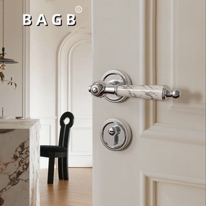 Hiện Đại Bạc Cửa Lockset Vàng Sáng Xử Lý Bagb Tự Nhiên Màu Trắng Màu Ngọc Lam Pháp Từ Phòng Ngủ Lockdoor Xử Lý Khóa - Product Image 1