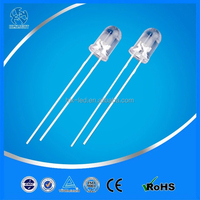 Perles LED rondes de 5 mm à brancher en usine avec couleur F3-F5, broches longues/courtes, carte 5V, CRI élevé 80Ra, puce InGaN, durée de vie de 50 000 heures