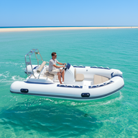 Bateau pneumatique à coque en V profond CE certifié 14 pieds RIB390C en fibre de verre Hypalon PVC, stable pour la pêche, la croisière et la dérive
