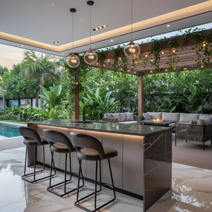 Modern Luxury Classic Shaker Style Modular Plywood Outdoor Kitchen Cabinet Eco-Friendly Acrylic Lacquer Door MDF Backsplash - Product Image 2