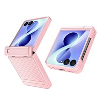 Casing Lipat Samsung Z Flip 8 Pink Huanmin dengan Pelindung Magnetik