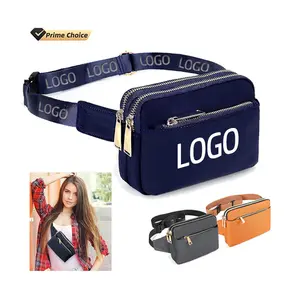 Custom LOGO Nylon Travel Sports Men Belt Waist Bag Crossbody Packs Adjustable Belt Bag Women Casual Bum Bags Fanny Pack For Men