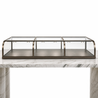 Vitrine de présentation de bijoux en acier inoxydable de luxe avec éclairage LED et vitrine en verre trempé personnalisable pour magasin de détail